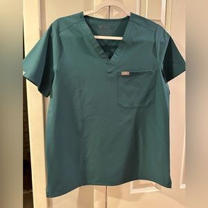 Figs Catarina Top Caribbean Blue Size Small Gently Worn Excellent Condition